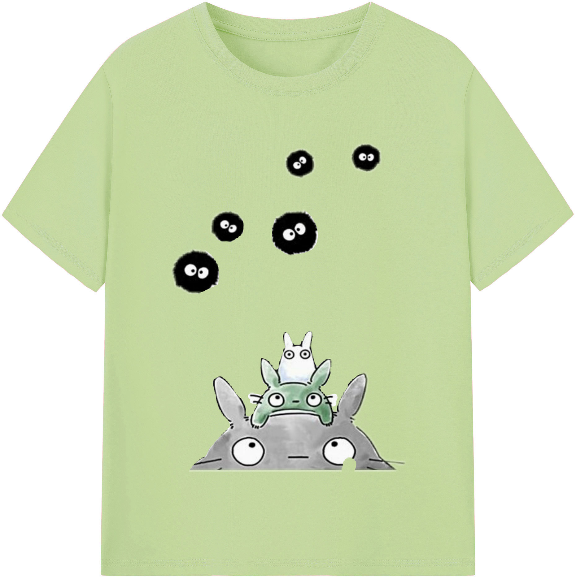 （画像用） となりのトトロ 草壁メイ 草壁サツキ My Neighbor Totoro Satsuki Kusakabe Mei Kusakabe 綿100％半袖Tシャツ（フロントプリント）